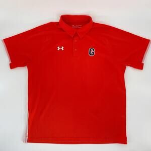Under Armour 2XL Heatgear Golf Polo Men Orange G Logo‎ Short Sleeve Shirt Jersey